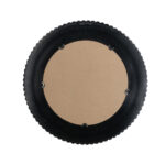 Round Black And Gold Wooden Accent Mirror With Woven Texture - Image 4