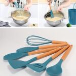 12 Piece Grey Silicone Kitchen Utensil Set with Holder - Image 7