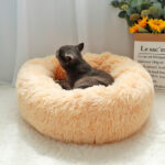 Pet Dog Bed Warm Fleece Round Dog Kennel House - Image 3
