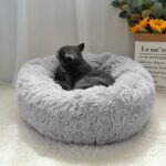 Pet Dog Bed Warm Fleece Round Dog Kennel House - Image 4
