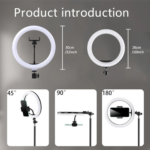10" 26cm LED Selfie Ring Light Photography Video Light RingLight Phone - Image 5