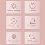 LED Makeup Mirror Touch Screen Vanity Mirrors USB Charging Cosmetic - Image 5