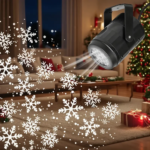 USB Powered Snowflake Projector Light White Snow Pattern Rotating LED - Image 5