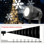 USB Powered Snowflake Projector Light White Snow Pattern Rotating LED - Image 4