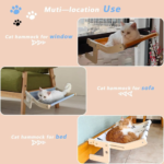 Cat Bedside Hammock & Window Perch, Cat Bed Attachment for Human Bed, - Image 2