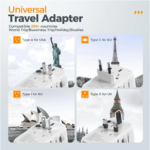 TESSAN 35W Universal Travel Adapter with 2 USB 2 Type C Built-in 1 USB - Image 3