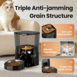 ROJECO Automatic Pet Feeder Button Version Auto Cat Food Dispenser - Image 3