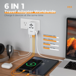 TESSAN 35W Universal Travel Adapter with 2 USB 2 Type C Built-in 1 USB - Image 4