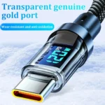 120W Type C to Type C Cable Phone Super Fast Charging Cable With LED - Image 3