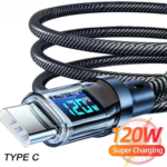 120W Type C to Type C Cable Phone Super Fast Charging Cable With LED