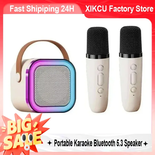 XIKCU Portable Karaoke Bluetooth 5.3 Speaker Machine PA System with 2