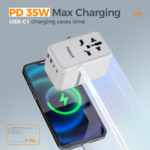 TESSAN 35W Universal Travel Adapter with 2 USB 2 Type C Built-in 1 USB - Image 2