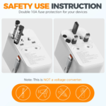 TESSAN 35W Universal Travel Adapter with 2 USB 2 Type C Built-in 1 USB - Image 5